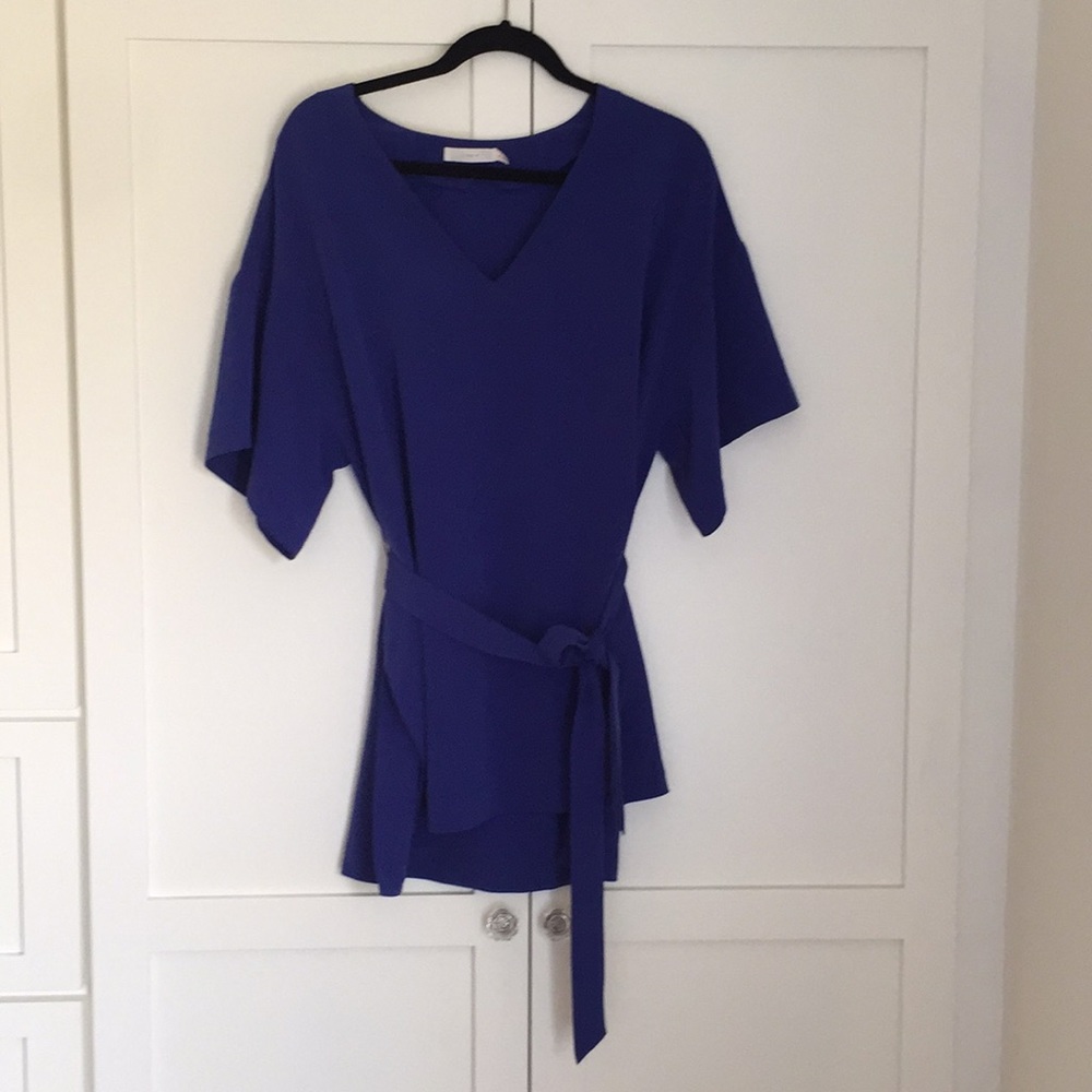Camisole. Deep blue/purple, tie waist, v neck.